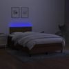 vidaXL Boxspringbett mit Matratze & LED Dunkelbraun 120x190 cm Stoff 3270056 Bild 4