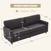 2-Sitzer Sofa B 203 x T 77,5 x H 86 cm aus Chenille mit USB-C, LED und Getränkehaltern Bild 5