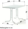 Sieger Boulevard-Klapptisch Boulevard-Klapptisch klappbar, Stahl Weiß 70 x 72 x 115 cm Bild 4