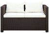 vidaXL 3-tlg. Bistro-Set mit Auflagen Poly Rattan Braun 43914 Bild 3