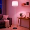 RGB LED Stehleuchte, Textil natur, schwarz, H 152 cm Bild 3