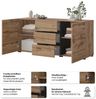 OTTO home Sideboard Cross, Breite 150 cm, moderne grifflose Kommode, 2Türen/3 Schubkästen, Schubladenkommode mit viel Stauraum, Einlegeböden verstellbar Bild 3
