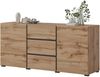 OTTO home Sideboard Cross, Breite 150 cm, moderne grifflose Kommode, 2Türen/3 Schubkästen, Schubladenkommode mit viel Stauraum, Einlegeböden verstellbar Bild 4