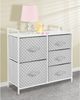 Kommode Kinderzimmer 5 Schubladen Stoff Metallgestell grau/weiß 82cm mDesign Bild 3