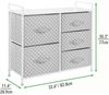 Kommode Kinderzimmer 5 Schubladen Stoff Metallgestell grau/weiß 82cm mDesign Bild 4