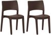 vidaXL Gartenstühle 2 Stk. Mokka Polypropylen 317727 Bild 2