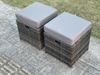 Fimous 8 Sitzer Dunkelgrau Polyrattan Gartenmöbel-Set Liegestuhl 2 Sitzer Liebe Sofa Set Outdoor Rechteckiger Esstisch 2 Hockern Bild 5