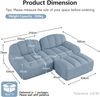 2-Sitzer modulares Ecksofa H 79 x T 210 x B 165 cm aus granuliertem Fleece in Blau, rahmenlos Bild 5