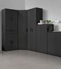 mokebo® Mehrzweckschrank 60 cm Breite mit Einlegeböden 'Der Schlanke', schmaler Schrank in Grau BZW. Schwarz Matt aus Holz, grifflose Öffnung, funktionaler Aktenschrank | Anthrazit Bild 4