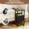 Beistelltisch mit Rollen C-Form Sofatisch Kaffeetisch Wohnzimmertisch mit Metallgestell Bild 3