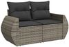 vidaXL 7-tlg. Garten-Sofagarnitur mit Kissen Grau Poly Rattan 3268560 Bild 5