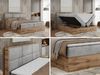 Boxspringbett mit Kopfteil und Topper, Polsterbett - ALBERO 2 - 140 x 200 cm - Hellgrau Velours - H4 Bild 2