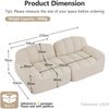 Sofa 2-Sitzer in Beige-Weiss, modular, mit granuliertem Fleece und ergonomischer Boneless-Form,79x210x104 cm Bild 5