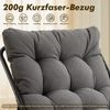 LVHOM Sessel mit Hocker, Gepolsterter Loungesessel aus Cord mit Metallgestell, ergonomischer Relaxsessel für Wohnzimmer und Schlafzimmer, Dunkelgrau Bild 4