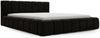 GRAINGOLD Orio Doppelbett 140x200, Polsterbett mit Kopfteil, Bettkasten, Velour-Stoff, Schwarz Bild 2