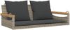 vidaXL Hängebank mit Kissen Grau 109x62x40 cm Poly Rattan 368147 Bild 2