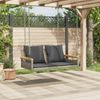 vidaXL Hängebank mit Kissen Grau 109x62x40 cm Poly Rattan 368147 Bild 3