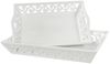 Romantisches 2er TABLETT-SET LANDHAUS Rosali Weiß SHABBY CHIC Bild 2