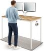 Desktronic Elektrisch höhenverstellbarer Schreibtisch HomeMax 160x80cm Weiß/Massives Eichenholz mit Memory-Funktion, Anti-Kollisions Technologie, USB-A und USB-C-Ladeanschlüssen Bild 1