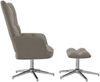 vidaXL Relaxsessel mit Hocker Hellgrau Samt [328128] Bild 4