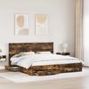 vidaXL Bettrahmen Geräucherte Eiche 200 x 200 cm Holzwerkstoff 3411268 Bild 3