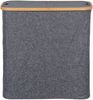 Wäschekorb >Noto< in Dunkelgrau, Bambus, Polyester - 54x54x33cm (BxHxT) Bild 4