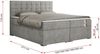 Boxspringbett, Deko Bed mit Matratze und Topper - SUSAN - 180x200cm - Hellgrau Stoff - H3 Bild 5