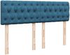 vidaXL Boxspringbett mit Matratze Blau 160x200 cm Samt 3287792 Bild 4