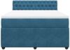 vidaXL Boxspringbett mit Matratze Blau 160x200 cm Samt 3287792 Bild 3