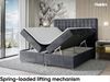 MEBLINI Boxspringbett ASTON 140x200 cm mit Bettkasten - H4/Dunkelgrau Samt Polsterbett - Doppelbett mit Topper & Taschenfederkern-Matratze Bild 3