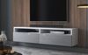 Selsey 'Rednaw' TV-Schrank mit zwei Schubladen, Mattweiß / Hochglanz Grau mit LED, 140 cm Bild 3
