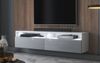 Selsey 'Rednaw' TV-Schrank mit zwei Schubladen, Mattweiß / Hochglanz Grau mit LED, 140 cm Bild 2