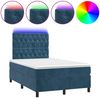 vidaXL Polsterbett mit Matratze & LED Dunkelblau 120x200 cm Samt Bild 2