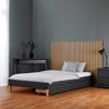 Homestyle4u Polsterbett mit Matratze und Lattenrost, Stoff, H2, Grau, 140x200 cm, mit Bettkasten Bild 3