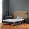 Homestyle4u Polsterbett mit Matratze und Lattenrost, Stoff, H2, Grau, 140x200 cm, mit Bettkasten Bild 5