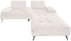 KAWOLA Sofa WIOLO Schlafsofa Daybed mit Hocker velvet cremeweiß 80 x 110 x 240 cm Bild 3