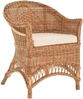 Krines Home Esszimmersessel Rattansessel Landhaus Flechtsessel Wintergarten Sessel Korbsessel, mit Armlehnen, Natur Rattan Bild 5