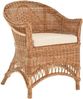 Krines Home Esszimmersessel Rattansessel Landhaus Flechtsessel Wintergarten Sessel Korbsessel, mit Armlehnen, Natur Rattan Bild 4