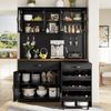 Odikalo Küchenbuffet Küchenschrank mit LED Rollwagen & Weinregal (mit Weinglasregal & Weinregal, Beleuchteter Sideboard Schrank für Wohnzimmer, Esszimmer) Bild 3