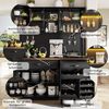 Odikalo Küchenbuffet Küchenschrank mit LED Rollwagen & Weinregal (mit Weinglasregal & Weinregal, Beleuchteter Sideboard Schrank für Wohnzimmer, Esszimmer) Bild 4