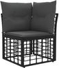 vidaXL Outdoor-Sofagarnitur 5 pcs Schwarz und Dunkelgrau Polyester 3437449 Bild 2