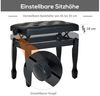 HOMCOM Klavierbank Klavierhocker höhenverstellbar Hocker Üben von Musikinstrumenten (Hocker, 1-St, Kosmetikhocker), Massivholz Kunstleder Schwarz 64 x 35 x -55 cm45 Bild 3