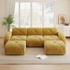 Modulsofa Chenille mit 2 Hockern, U-Form, 281x171x76 cm, gelb Bild 2
