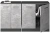 Küchenschrank für Dachschrägen R-Line Beton 140 cm 2er Set Schrankkorpuss 60 cm Tiefe Vicco Bild 5