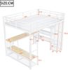 140x200cm Metall-Hochbett mit Stauraum, offenem Kleiderschrank, USB-Anschluss und LED-Beleuchtung, Weiß Bild 5