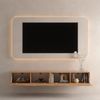 Planetmöbel TV Board 200 cm Gold Eiche, TV Schrank mit 2 Klappen als Stauraum, Lowboard hängend oder stehend, Sideboard Wohnzimmer Bild 2