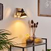 hofstein Wandleuchte »Arazane« Wandlampe aus Metall in schwarz-gold und Holz, ohne Leuchtmittel, E14, Innenwandleuchte, der Leuchtenkopf ist dreh-/schwenkbar Bild 2