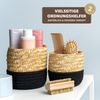 Aufbewahrungskörbe 2er Set, Baumwolle/Strohgeflecht Ø 12,5 und Ø 14,5 cm, schwarz Bild 2