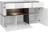 Kommode Cross mit LED Beleuchtung in Weiß mit Perla Elm Streifen 150 cm Breit Bild 4