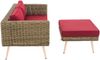 CLP Polyrattan 2er Sofa Molde mit Fußhocker Rundrattan natura,rubinrot 40 cm (Hellbraun) Bild 5